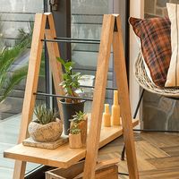 ポッシュリビング ラダーS　W32×D3×H160cm マンゴーウッド/アイアン 41312 1個（直送品）