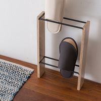 ポッシュリビング スリッパラック W28×D8×H43cm マンゴーウッド/アイアン 41309 1個（直送品）