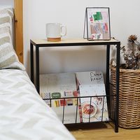 ポッシュリビング マガジンラック W45×D18×H50cm マンゴーウッド/アイアン 41325 1個（直送品）