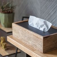 ポッシュリビング ティッシュケース W27×D14×H8cm マンゴーウッド/アイアン 41318 1個（直送品）