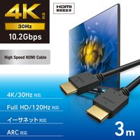 HDMI ケーブル ハイスピード 3m 4K 30Hz ARC ブラック CAC-HD14E30BK3 エレコム 1個（直送品）