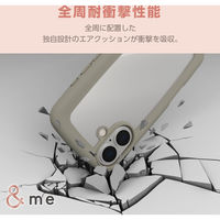 iPhone16 ケース ハイブリッド 衝撃吸収 軽量 薄型 グレージュ PM-A24AHVPGB エレコム 1個（直送品）