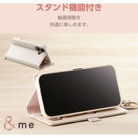 iPhone16 ケース レザー 手帳型 フィンガーストラップ付 ホワイト PM-A24APLFJM2WH エレコム 1個（直送品）