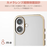 iPhone16 ケース ソフト 衝撃吸収 メタリックライン ピンク PM-A24AUCTMLPN エレコム 1個（直送品）