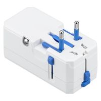 ヤザワコーポレーション 海外用マルチ変換プラグUSB付3.4A 白 HPM83AWHSC 1個（直送品）