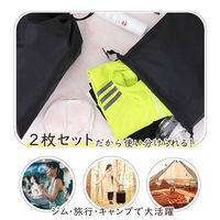 アストロ ポリエステル巾着 2枚組 ブラック 820-51 1セット(2枚)（直送品）