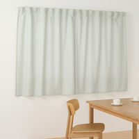 無印良品 再生ポリエステル使い ノンプリーツカーテン 幅１００×丈１３５ｃｍ用 グリーンストライプ 良品計画