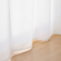 無印良品 遮像 ポリエステルノンプリーツレースカーテン ２枚組 幅１００×丈１７６ｃｍ用 オフ白 1セット（1個（2枚組）×2）