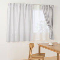 無印良品 再生ポリエステル使い ノンプリーツカーテン 幅１００×丈１３５ｃｍ用 グレーストライプ 1セット（1枚×2） 良品計画