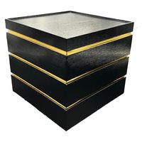 九州パール紙工 紙 重箱 7寸3段本体蓋 黒(10セット)おせち重箱 仕切は別売り 00W005333-1 1袋(10個セット)（直送品）