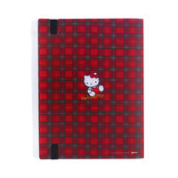 サンスター文具　ゴムバンド付クリアファイル　5ポケット＋ファスナーポケット　ハローキティ　チェック　S2172542　1枚