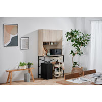 アイリスオーヤマ ゴミ箱上ラック　ナチュラル/ブラック GURー935H 　1台