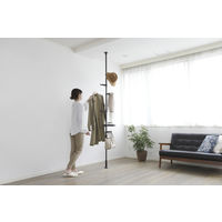 アイリスオーヤマ スタイル伸縮ポールラック　ブラック SSPー280 　1台