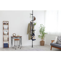 アイリスオーヤマ スタイル伸縮ポールラック　ブラック SSPー280 　1セット（3台）