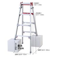 【軒先渡し】長谷川工業　シャガマン　上部操作式伸縮脚はしご兼用脚立 4段 RYR-12a　1台（直送品）
