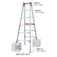 【軒先渡し】長谷川工業　シャガマン　上部操作式伸縮脚はしご兼用脚立 6段 RYR-18a　1台（直送品）