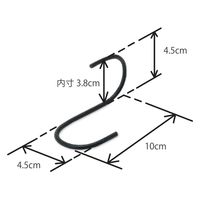 ポッシュリビング バーティカルフックL ブラック W4.5×D10×H4.5cm アイアン 63408 1セット(6個)（直送品）