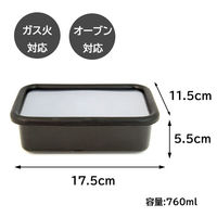 アドバンスドア 保存容器 M 0.76L 浅型 角型 琺瑯 抗菌 ブラック ADーM.BK 1個
