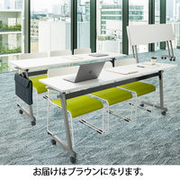 アイリスチトセ ループスタッキングチェア ブラウン ALSN-W-V ホワイト/ブラウン 椅子 ミーティングチェア 1箱（5脚入） オリジナル