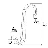 エスコ 120x3mm S型ツーウェイフック EA638DW-108 1セット(9枚)（直送品）