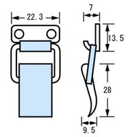 エスコ 45x22.3mm パッチン(2個) EA951BR-11B 1セット(12袋)（直送品）