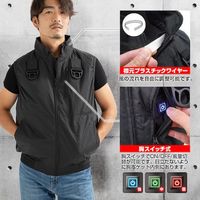 ブレイン 12V胸スイッチ式空調ベスト裏ゴールドチタン加工MーLサイズブラック MESHBR1201MLBK 1式 611-5016（直送品）