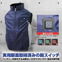 ブレイン 7.4V胸スイッチ式空調ベストR(フルハーネス対応)フルセット ネイビー MーLサイズ MESH-BR-060-ML-NV 1式（直送品）