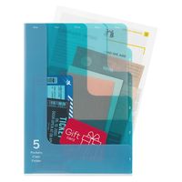 デザインフィル 5ポケットクリアホルダー A4 ツーウェイ柄 青 35575006 1個