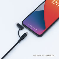 ナカバヤシ Lightning変換アダプタ付 TypeーCPDケーブル 0.15m ブラック SCLーAD01BK 1本