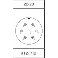 第一電子工業 MS非防水丸形 ウォールレセプタクル ハンダ付け結線用コネクタ オス 7芯 D/MS3100A22-28P 1個（直送品）