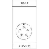 第一電子工業 MS非防水丸形 ケーブルレセプタクル ハンダ付け結線用コネクタ メス 5芯 D/MS3101A18-11S 1個（直送品）