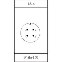 第一電子工業 MS非防水丸形 ケーブルレセプタクル ハンダ付け結線用コネクタ オス 4芯 D/MS3101A18-4P 1個（直送品）