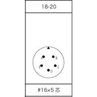 第一電子工業 MS非防水丸形 ボックスレセプタクル ハンダ付け結線用コネクタ メス 5芯 D/MS3102A18-20S 1個（直送品）