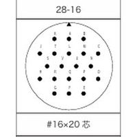 第一電子工業 MS非防水丸形 ボックスレセプタクル ハンダ付け結線用コネクタ オス 20芯 D/MS3102A28-16P 1個（直送品）