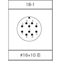 第一電子工業 MS非防水丸形 ストレートプラグ ハンダ付け結線用コネクタ メス 10芯 D/MS3106A18-1S 1個（直送品）