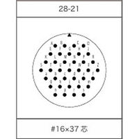 第一電子工業 MS非防水丸形 ストレートプラグ ハンダ付け結線用コネクタ メス 37芯 D/MS3106A28-21S 1個（直送品）