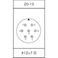 第一電子工業 MS非防水丸形 ライトアングルプラグ(分割シェル) ハンダ付け結線用コネクタ オス 7芯 D/MS3108B20-15P 1個（直送品）