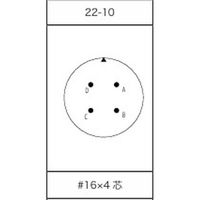 第一電子工業 MS非防水丸形 ライトアングルプラグ(分割シェル) ハンダ付け結線用コネクタ メス 4芯 D/MS3108B22-10S 1個（直送品）