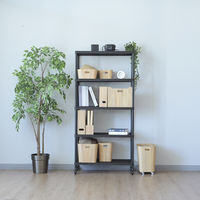 YAMAZEN 木目調 ファイルボックス 紙製 A4 タテ 取っ手付き 収納幅100mm NPF-1031(NA) 1個