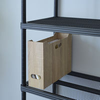 YAMAZEN 木目調 ファイルボックス 紙製 A4 ヨコ 取っ手付き 収納幅100mm NPF-1026(NA) 1セット(1個×3)