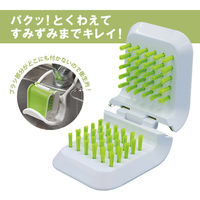 キッチンブラシ 開いてはさめる パクッとブラシ 挟んで洗える キッチン用ブラシ たわし 1個 ファイン