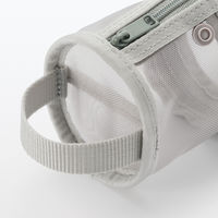 無印良品 ナイロンメッシュ縦でも横でも使えるペンケース 約直径６５×高さ２０７ｍｍ グレー 良品計画