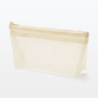 無印良品 ナイロンメッシュペンケース マチ付 約幅１７０×高さ１００×マチ５０ｍｍ アイボリー 良品計画