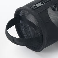 無印良品 ナイロンメッシュ縦でも横でも使えるペンケース 約直径７５×高さ１７７ｍｍ 黒 良品計画