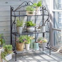 SANKA ガーデンラック横型 ブラック GD-1901 1個（直送品）