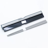 弁当小物 STOCK&LUNCH スリム箸箱セット HS-18 グレー 00416926 1ケース(200個(5個×40))（直送品）