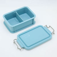 弁当容器 EARTHY コンテナランチボックス(仕切付) CNT-450 ミントグリーン 00417180 1ケース(30個(5個×6))（直送品）