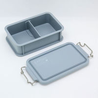 弁当容器 EARTHY コンテナランチボックス(仕切付) CNT-600 グレー 00417197 1ケース(30個(5個×6))（直送品）