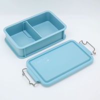 弁当容器 EARTHY コンテナランチボックス(仕切付) CNT-750 ミントグリーン 00417213 1ケース(30個(5個×6))（直送品）