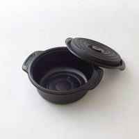 弁当容器 copotte丸鍋 大 ブラック 00700435 1ケース(450個(50個×9))（直送品）